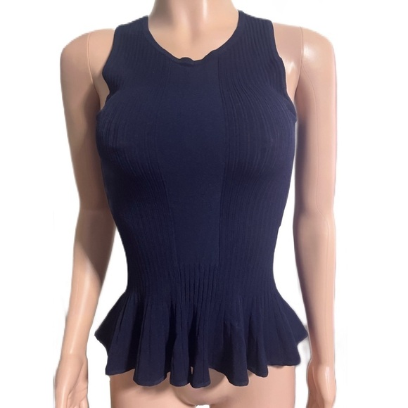 AUTUMN CASHMERE Women’s Sleeveless Knit Peplum Blouse - Picture 1 of 8